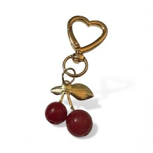Cherry Gold Keychain Charm